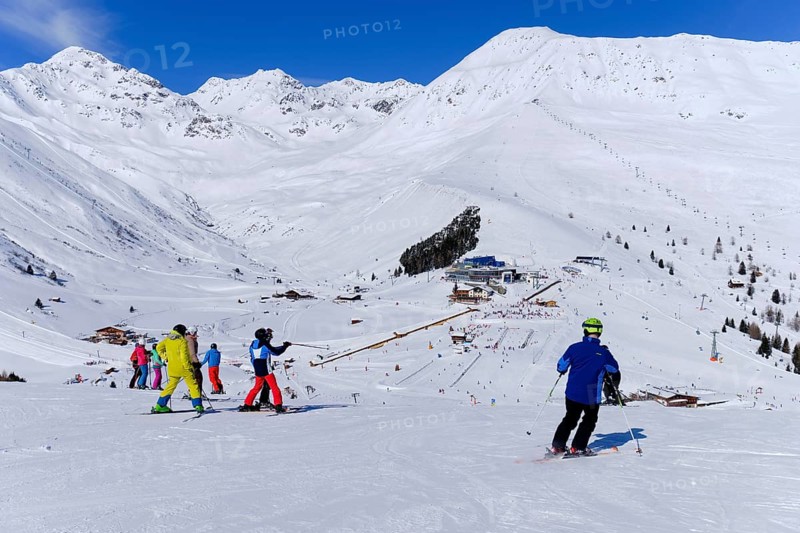 Snow-covered mountain range