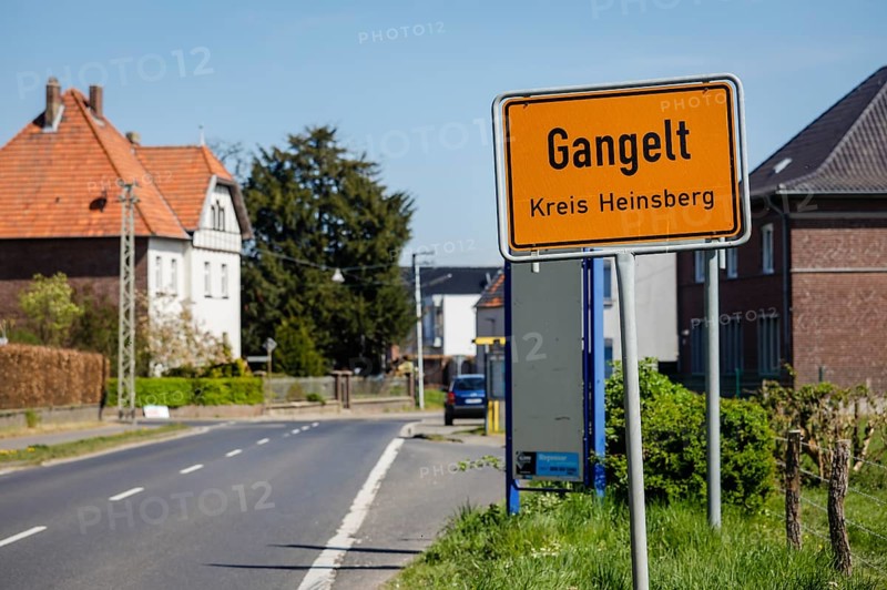 Place name sign Gangelt in Heinsberg County