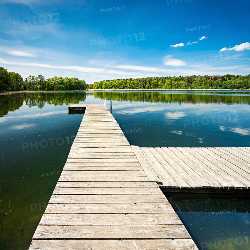 Bathing area with jetty at Muehlensee