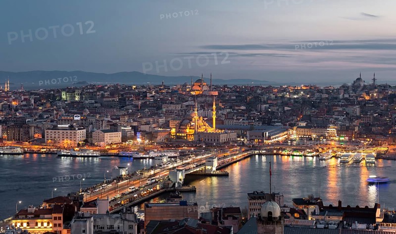 City view at dusk