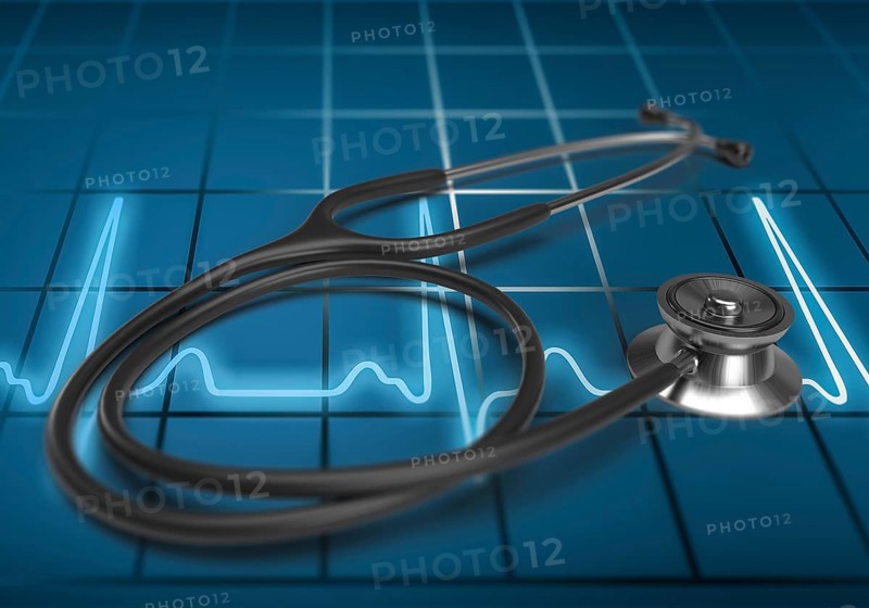 Stethoscope on ECG