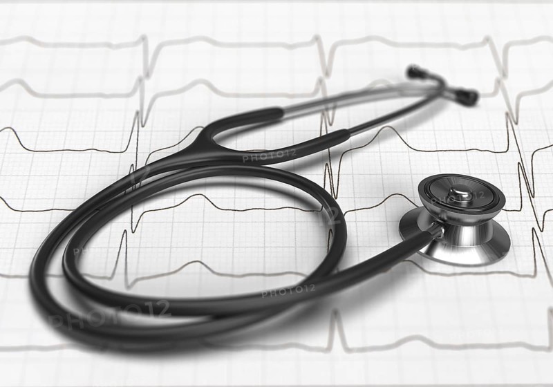 Stethoscope on ECG