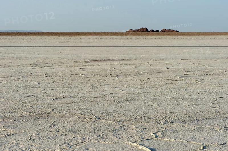 Crust of rock salt on the Assale salt lake