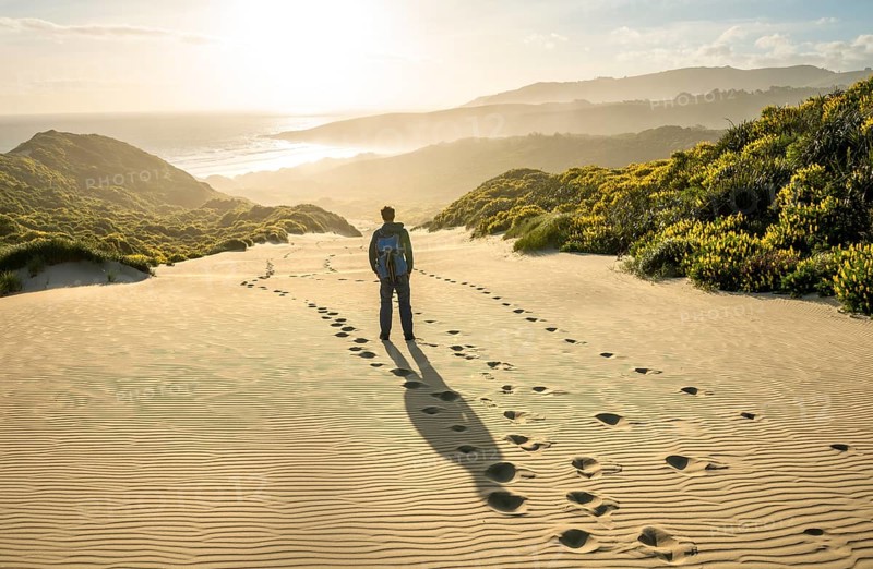 Young man in the dunes