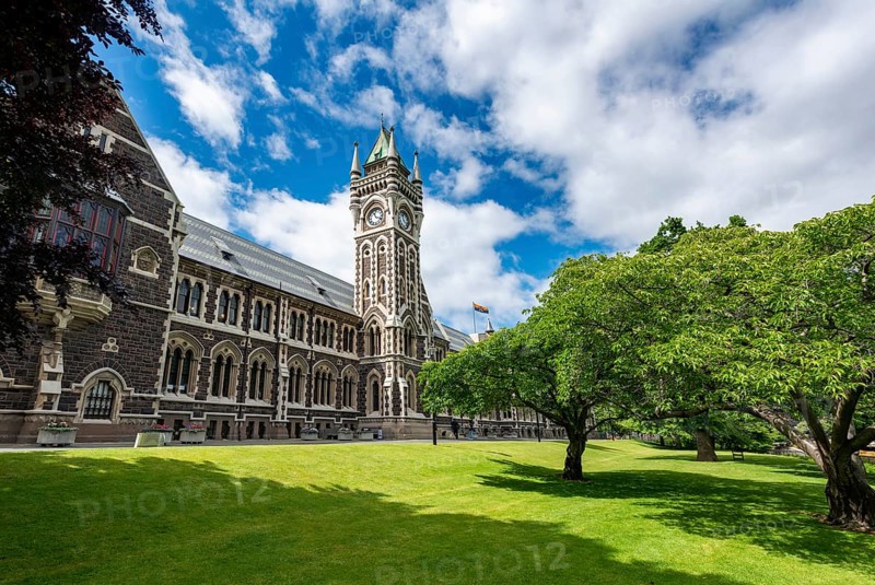 Old neo-gothic main building with bell tower