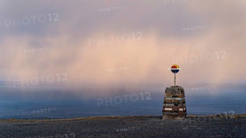 North Cape with directional arrow