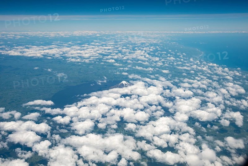 Mount Taranaki with clouds