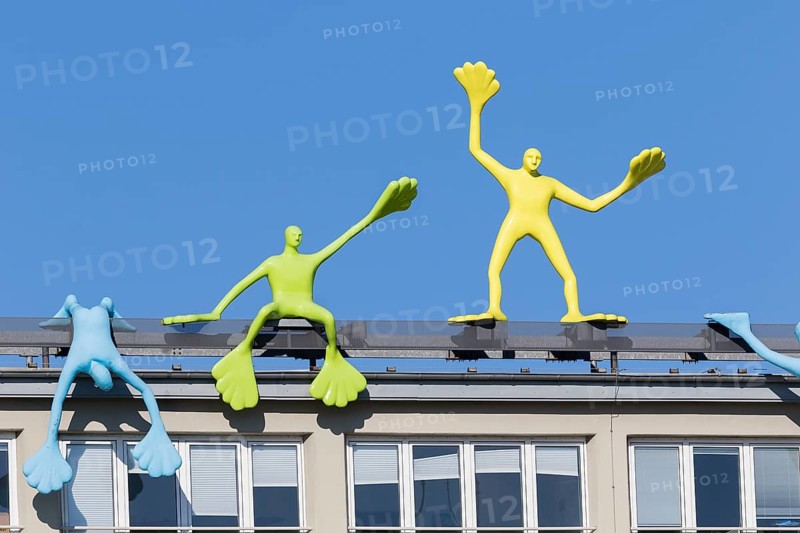 Flossi sculptures on the roof of a house