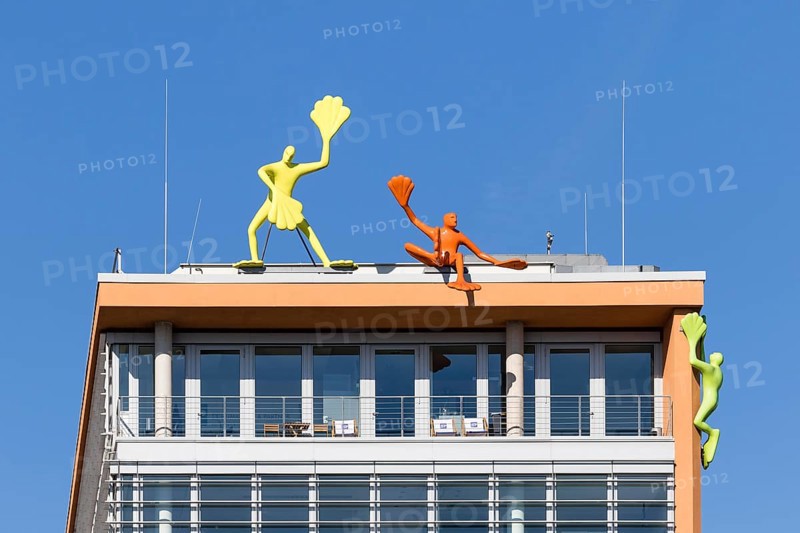 Flossi sculptures on the roof of a house