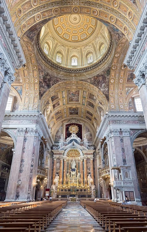 Interior of the church of Gesu Nuovo