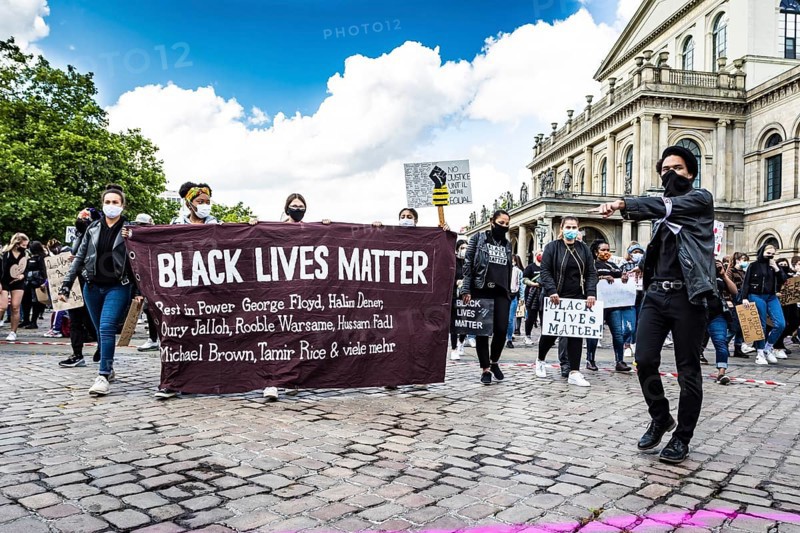 Banner with names of victims of racist violence