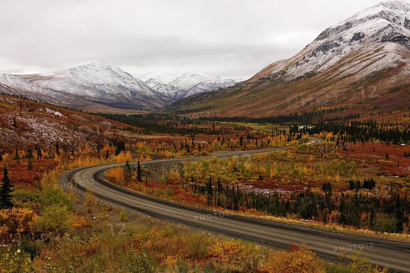 The Dempster Highway in the Tombstone Mountains in autumn