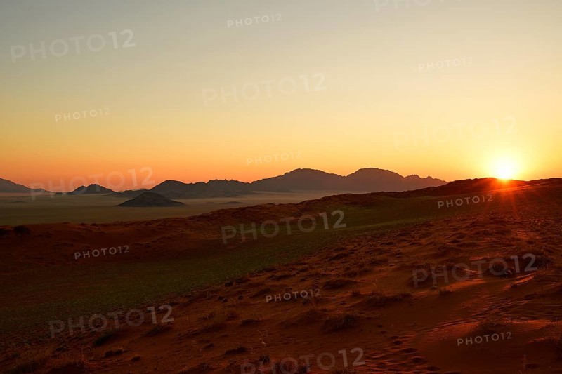 Landscape at sunset at the edge of the Namib Desert