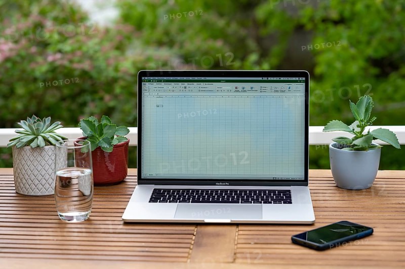 Home office with laptop