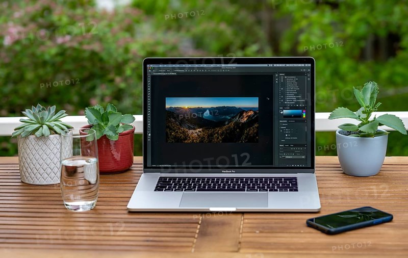 Home office with laptop