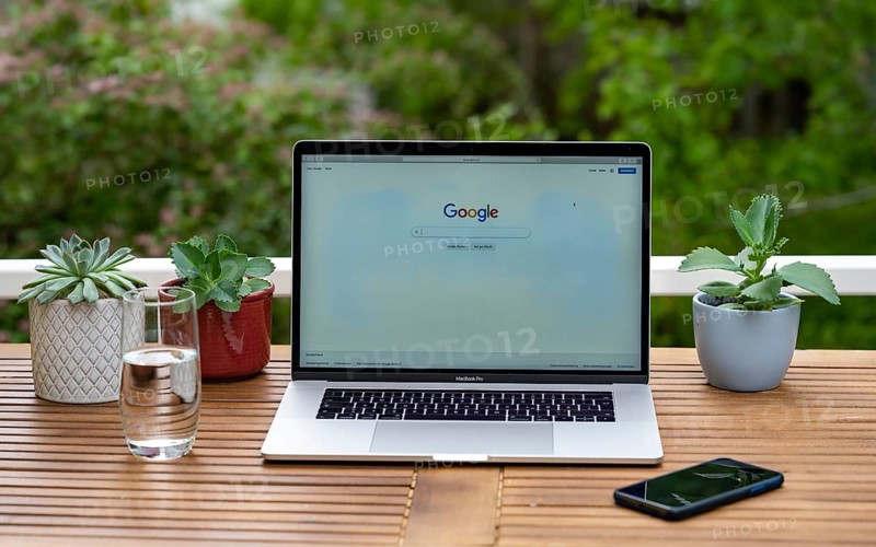 Home office with laptop