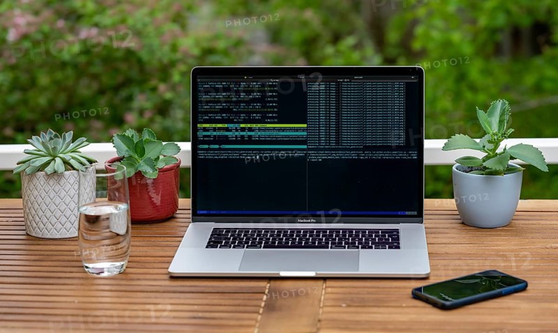 Home office with laptop
