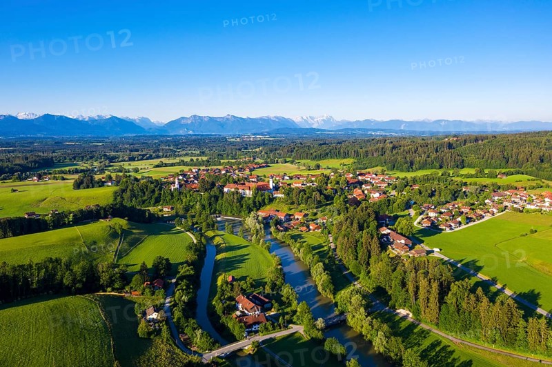 Loisach and Beuerberg with Marienkirche and monastery