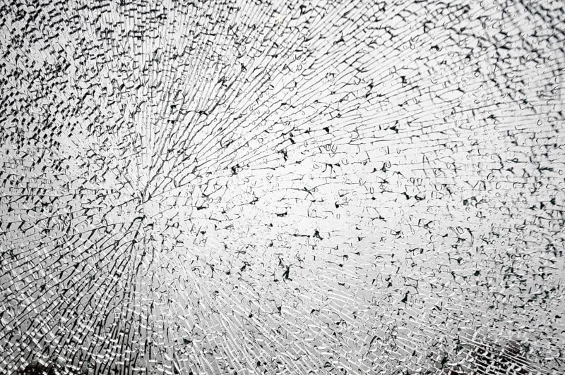 Broken glass panel