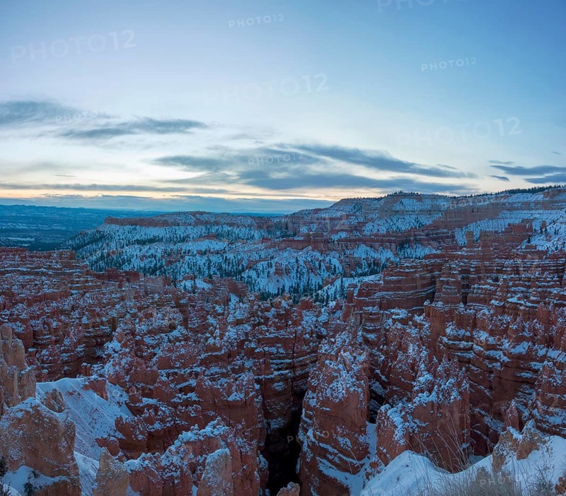 Rock formation amphitheater at sunrise