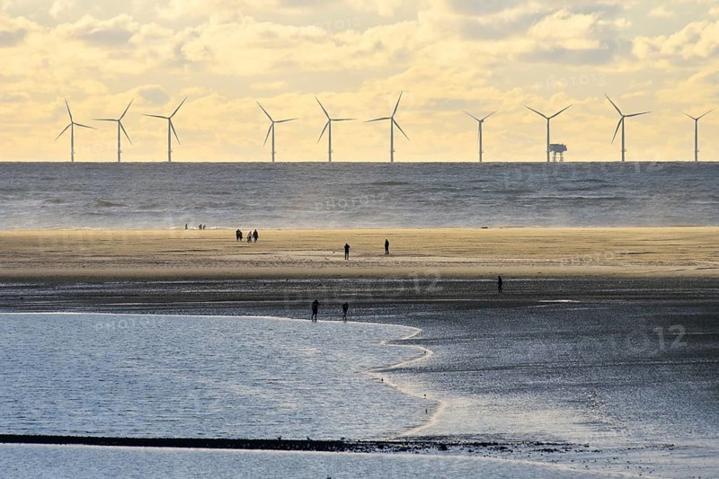North Sea with the sandbank Hohes Riff