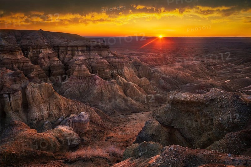 Beautiful sunrise in Tsagaan suvarga. Dundgovi province