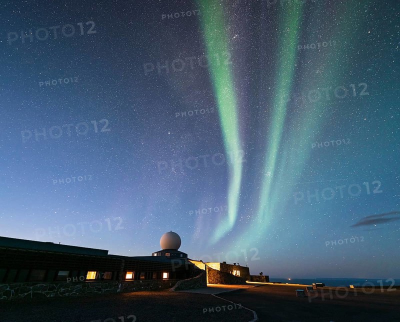 North Cape Visitor Centre with Northern Lights