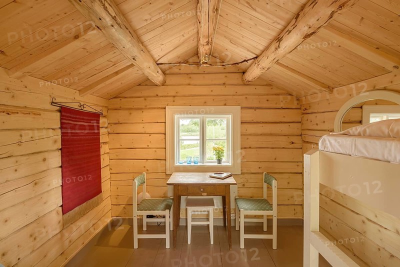 Interior view Norwegian log cabin