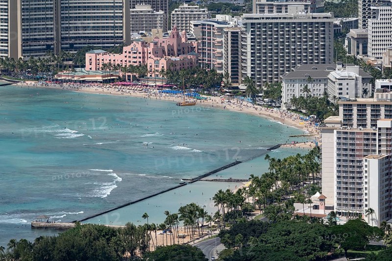 Waikiki Beach with skyscrapers