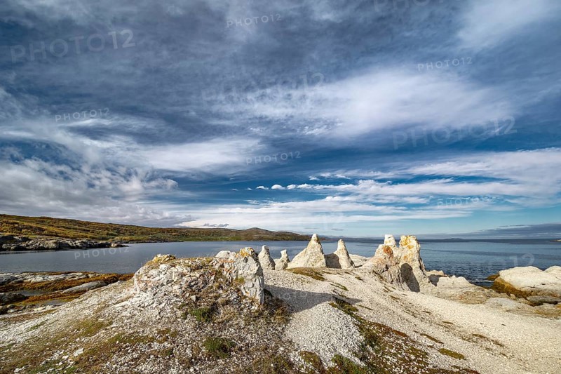 Rock formation Trollholmen on the North Cape