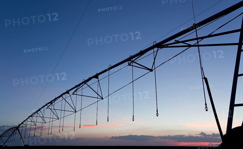 Computerized Mobile Sprinkler at Sunset near Luis Eduardo Magalhaes