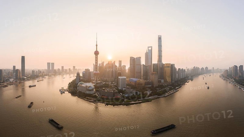 Business District at sunrise