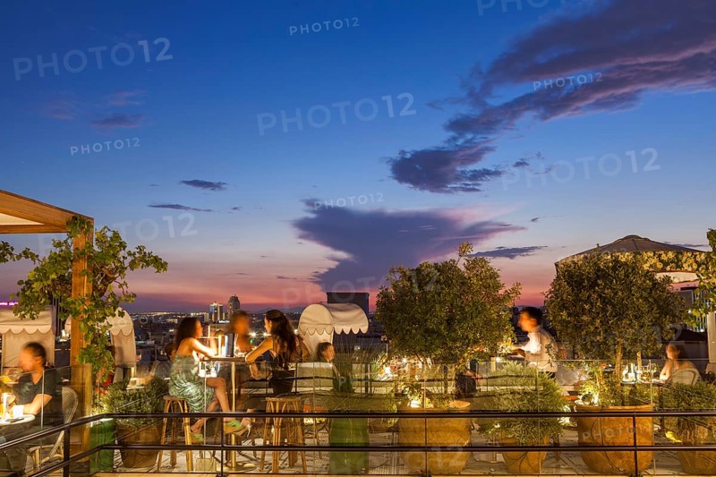 Drinking and dinning at the Picos Pardos sky lounge on a colorful late afternoon
