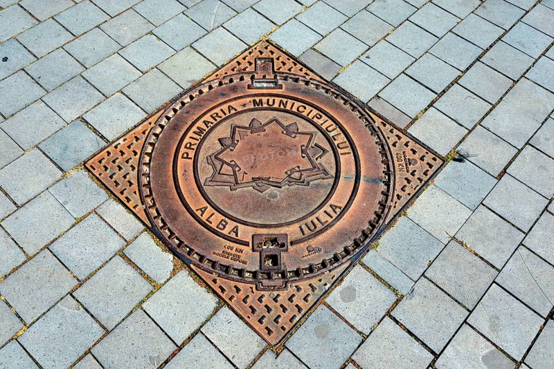 Manhole cover in the fortress of Alba Carolina