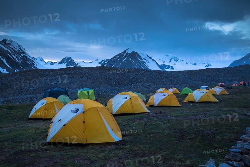 Mountaineers base camp in Altai 5 bogd mountain. Bayan-Ulgii province