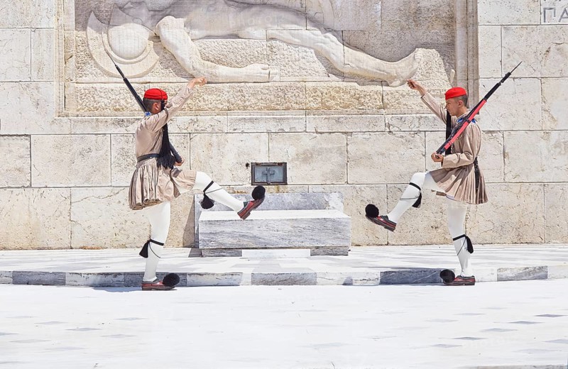 Evzone soldiers changing guard