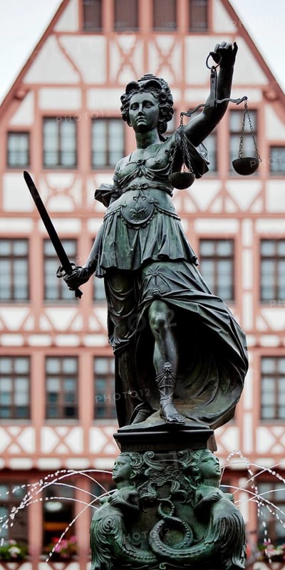 Justitia with scales and sword