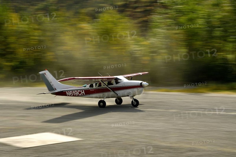 Small bush plane takes off for sightseeing flight