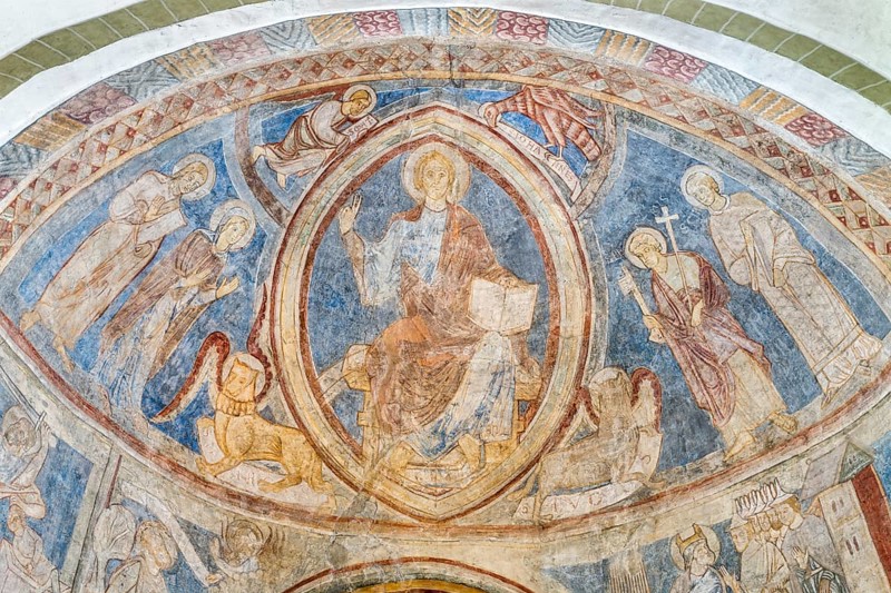 Fresco of Christ Pantocrator in Mandorla