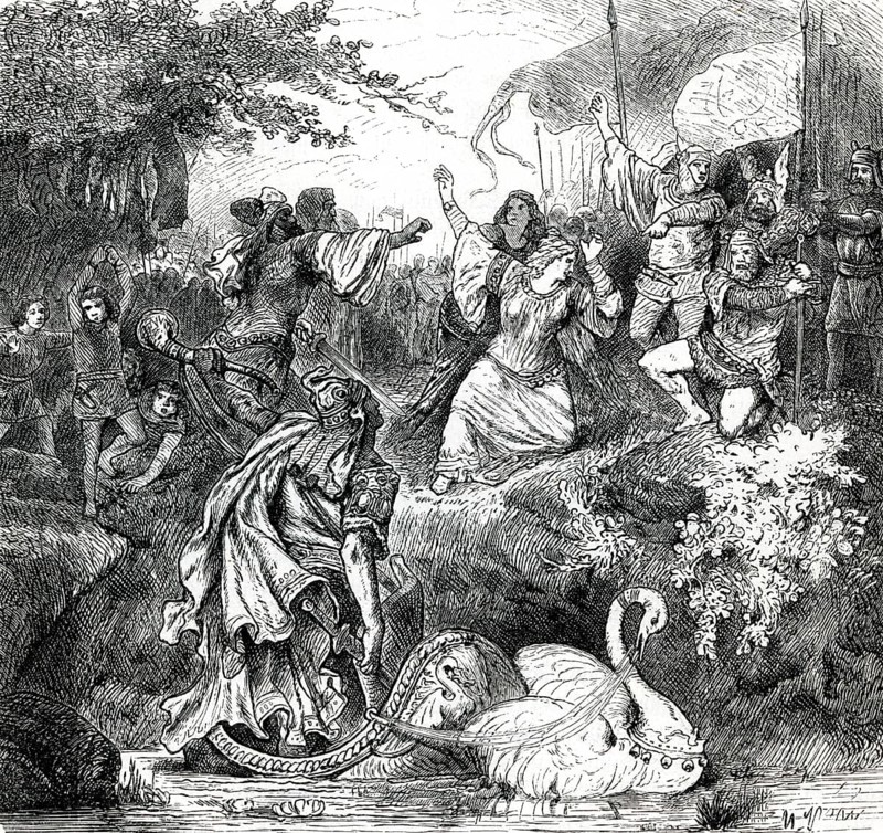 Lohengrin's arrival in Brabant