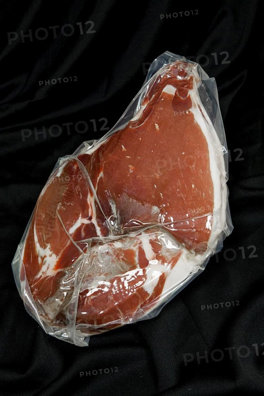 A vacuum-sealed Jamon serrano without bones