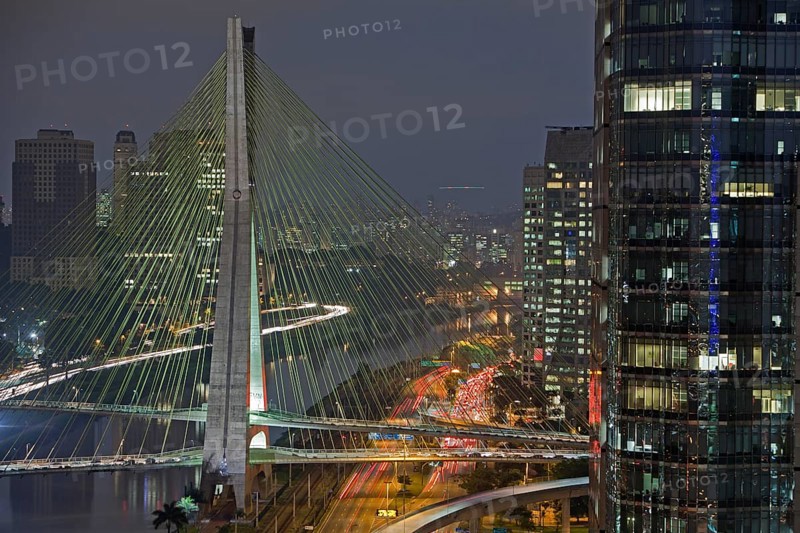 Octavio Frias de Oliveira Bridge over the Pinheiros river in Morumbi district
