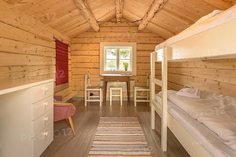Interior view Norwegian log cabin
