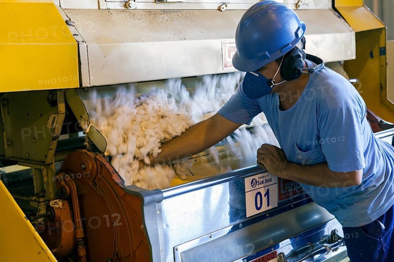 Employee at the cotton factory in Mato Grosso state