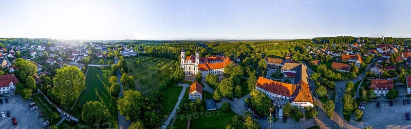 Aerial view in the evening
