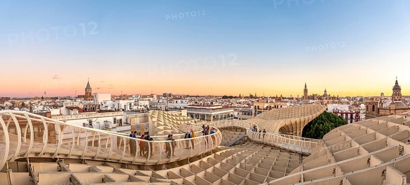 View over Sevilla at evening light