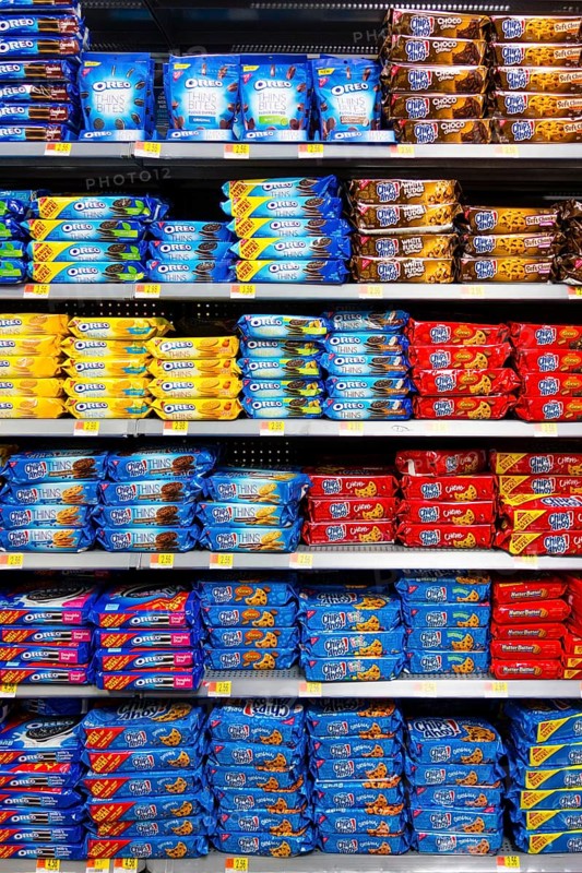Full shelves at Walmart