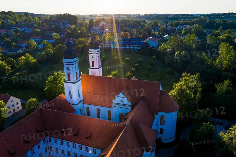 Aerial view in the evening