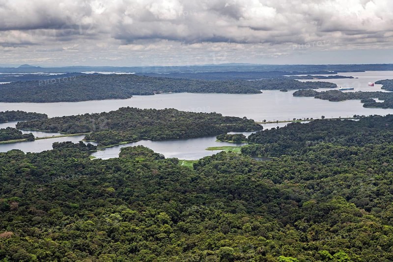 Gatun lake aerial view