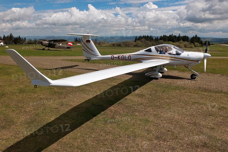 Motor glider taxiing to take off